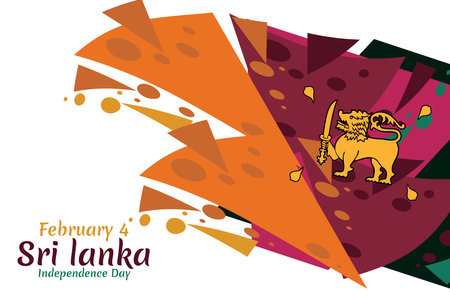 February 4, Independence day of Sri Lanka vector illustration. Suitable for greeting card, poster and banner.のイラスト素材