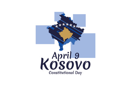 April 9, Happy Constitution Day of Kosovo vector illustration. Suitable for greeting card, poster and bannerのイラスト素材
