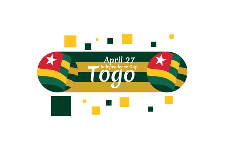 April 27, Independence day of Togo Vector Illustration. Suitable for greeting card, poster and banner.のイラスト素材