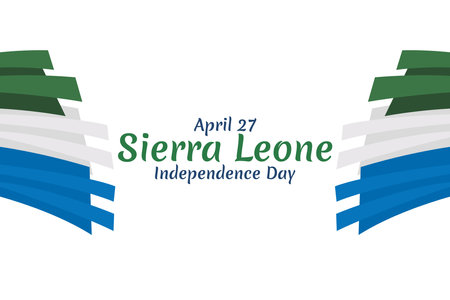 April 27, Independence Day of Sierra Leone vector illustration. Suitable for greeting card, poster and banner.のイラスト素材
