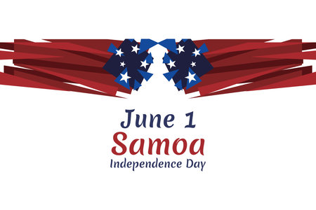 June 1, Independence Day of Samoa vector illustration. Suitable for greeting card, poster and banner.のイラスト素材