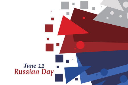 June 12, Russian Day. Happy Russian Day vector illustration. Suitable for greeting card, poster and bannerのイラスト素材