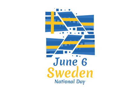 June 6, National Day. Happy Sweden National Day (Sveriges nationaldag) Vector Illustration. Suitable for greeting card, poster and bannerのイラスト素材