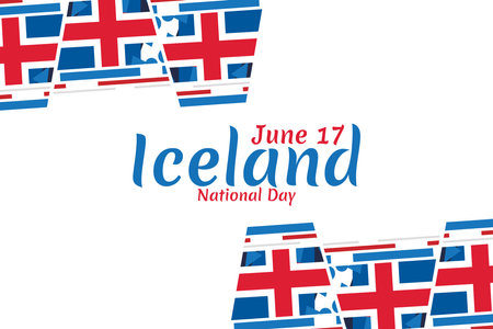 June 17, Icelandic National Day. vector illustration. Suitable for greeting card, poster and bannerのイラスト素材