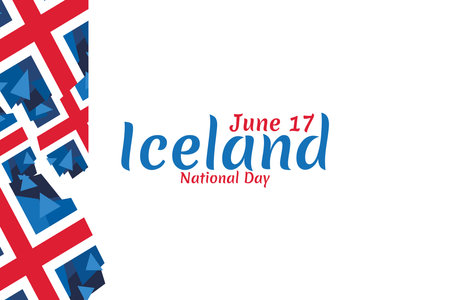 June 17, Icelandic National Day. vector illustration. Suitable for greeting card, poster and bannerのイラスト素材