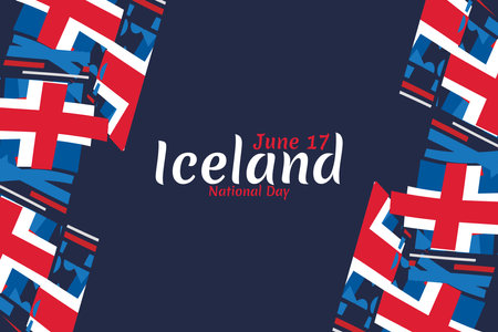June 17, Icelandic National Day. vector illustration. Suitable for greeting card, poster and bannerのイラスト素材