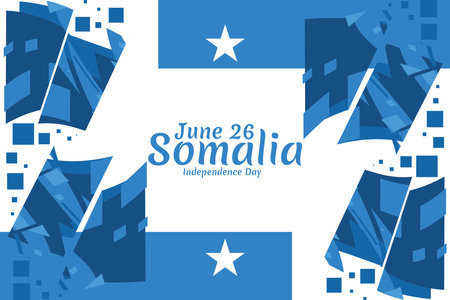June 26, Independence day of Somalia vector illustration. Suitable for greeting card, poster and bannerのイラスト素材