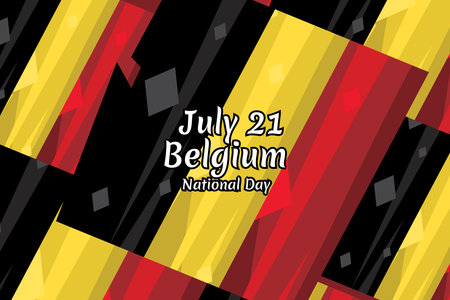 July 21, Belgium National Day. Happy Belgium National Day  Vector Illustration. Suitable for greeting card, poster and banner.のイラスト素材
