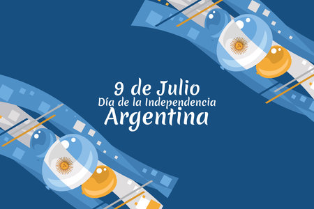 Translate: July 9, Independence day of Argentina vector illustration. Suitable for greeting card, poster and bannerのイラスト素材