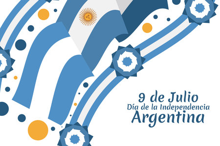 Translate: July 9, Independence day of Argentina vector illustration. Suitable for greeting card, poster and bannerのイラスト素材