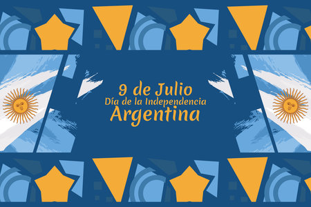 Translate: July 9, Independence day of Argentina vector illustration. Suitable for greeting card, poster and bannerのイラスト素材