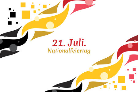 Translate: July 21, National Day.  National Day Belgium (Nationalfeiertag ) Vector Illustration. Suitable for greeting cardのイラスト素材
