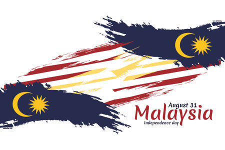 August 31, Independence day of Malaysia vector illustration. Suitable for greeting card, poster and banner.のイラスト素材