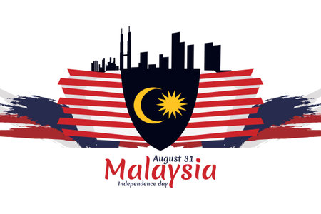 August 31, Independence day of Malaysia vector illustration. Suitable for greeting card, poster and banner.のイラスト素材