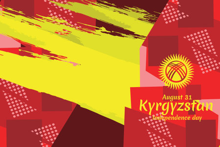 August 31, Independence Day of Kyrgyzstan vector illustration. Suitable for greeting card, poster and banner.のイラスト素材