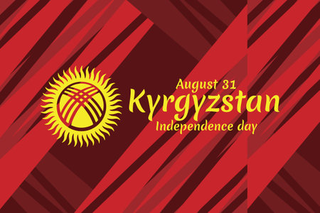 August 31, Independence Day of Kyrgyzstan vector illustration. Suitable for greeting card, poster and banner.のイラスト素材