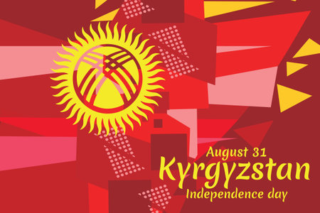 August 31, Independence Day of Kyrgyzstan vector illustration. Suitable for greeting card, poster and banner.のイラスト素材