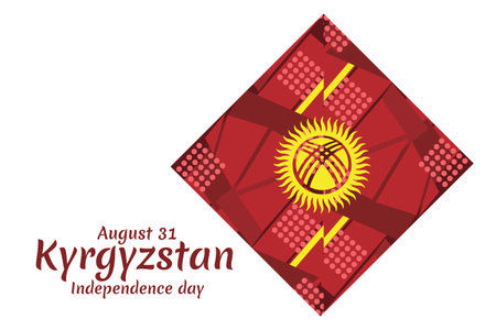 August 31, Independence Day of Kyrgyzstan vector illustration. Suitable for greeting card, poster and banner.のイラスト素材