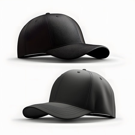 Black Baseball Cap Isolated on White Background. Vector Illustration.の写真素材