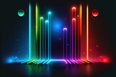 Abstract background with colorful neon lights. Vector illustration. Eps 10.の写真素材