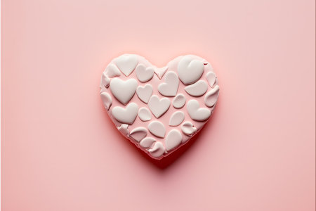 Valentine's day concept. Pink heart on pink background.の写真素材