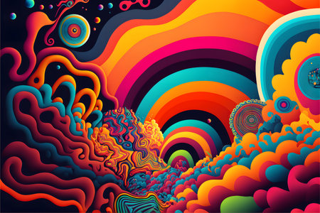 Abstract colorful background with stylized waves. Vector illustration for your design