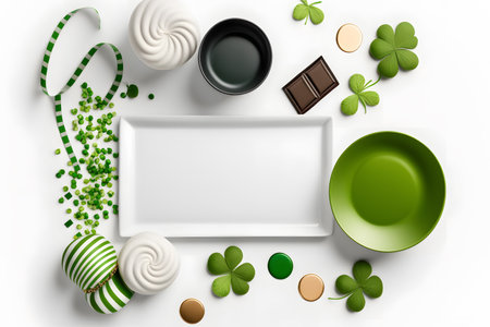 3d illustration, white background, top view. Happy St. Patrick's Day conceptの写真素材