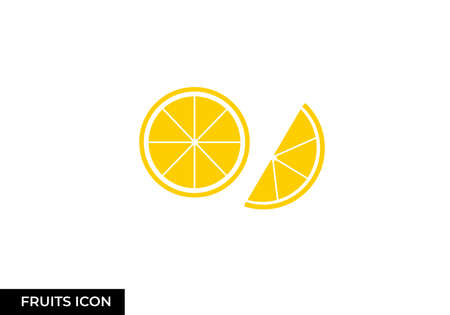 orange icon ilustration. fruit iconのイラスト素材