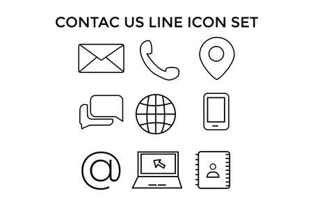 telephone icon set on whiteのイラスト素材