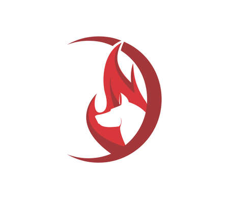 dog and fire design logoの写真素材
