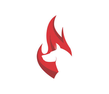 dog and fire design logoの写真素材