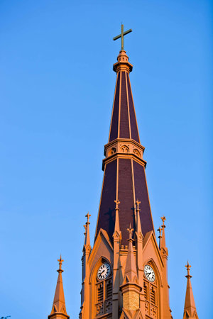 Corner of campus in University of Notre Dameのeditorial素材