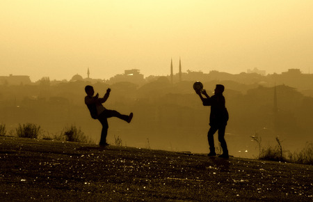Misty hills children playing ball