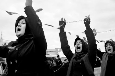 Istanbul, Turkey - November 3, 2014: Universal Ashura Mourning Ceremony. Mourne ashura. Universal...