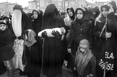 Istanbul, Turkey - November 3, 2014: Universal Ashura Mourning Ceremony. Mourne ashura. Universal Day of Ashura Ceremony, was held in Istanbul to commemorate the martyrdom of Husain ibn Ali, the grandson of the Prophet Muhammad and his 71 friends.のeditorial素材