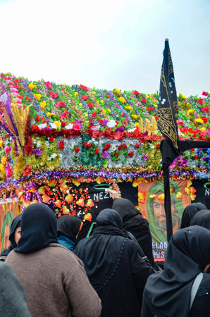 Istanbul, Turkey - November 13, 2013: The global mourning ceremony of Ashura. Karbala Martyrs...