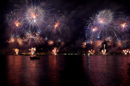 Istanbul Strait Fireworks Show (Turkey, October 29 Republic Day Celebrations)の写真素材
