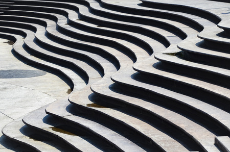 Stairs Architecture background. flat and circular staircase that surrounds a large areaの写真素材