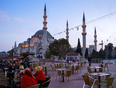 Istanbul, Turkey - November 18, 2012: The Suleymaniye Mosque is an Ottoman imperial mosque located on the Third Hill of Istanbul, Turkey. It is the largest mosque in the city, and one of the best known sights of Istanbul. Suleymaniye Mosque in Istanbul, iのeditorial素材