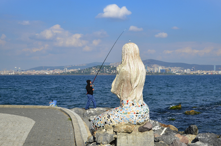 Istanbul, Turkey - October 30, 2016: Mermaid statue on the island of Buyukada, One of the Prince Islands.
by Painter Sculptors Feryal Taneri Mermaid statue made in 2014.のeditorial素材