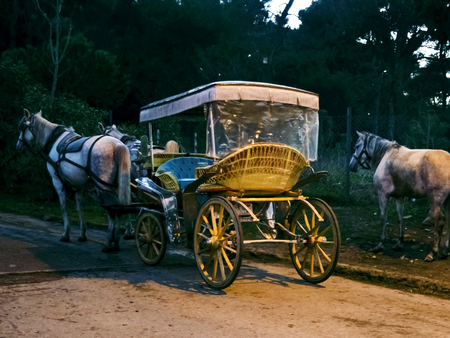 Phaeton, Horse carriage. The symbol of the horse transportation is the transportation vehicle phaetons.の写真素材