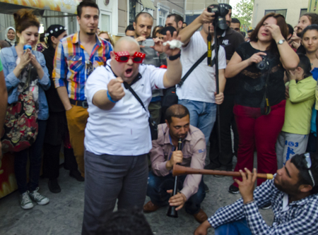 Istanbul, Turkey - May 05, 2013: Hidrellez in Ahirkapi Festival (Romani language: Ederlezi) A young man is dancing. Hidrellez is one of the seasonal festivals of all Turkish world which is celebrated as the first day of the early summer. It is also day ofのeditorial素材