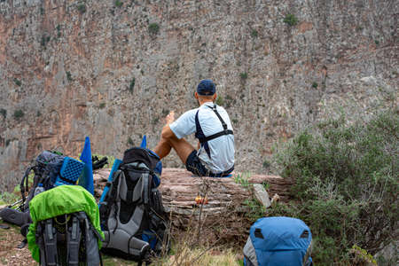 Hiking in the Turkish mountainsの写真素材