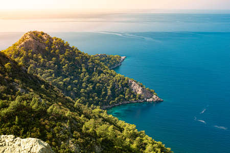 Beautifull Turkish demi-island in the Mediterranean Seaの写真素材