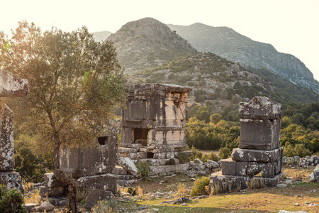 Burial places of ancient civilization in the city of Sidymaのeditorial素材