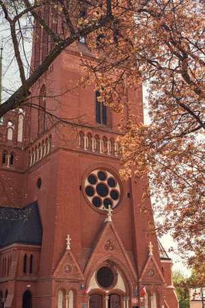 St. Catherine Church in Torun, Poland, is a stunning Gothic structure, featuring intricate architecture and historical significance.の写真素材
