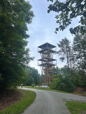 Observation tower on Babina Mine Geotrail, ÅÄ™knica, Poland