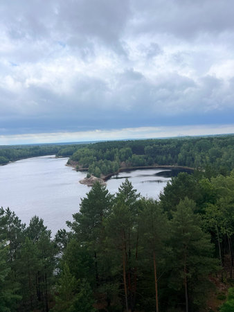 Lake Africa from observation tower, Babina Geotrail, ÅÄ™knica, Poland