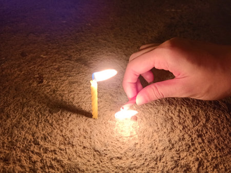 Lightning the candlesの写真素材