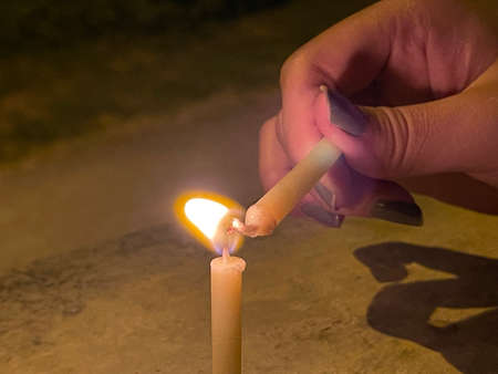 Burning candleの写真素材